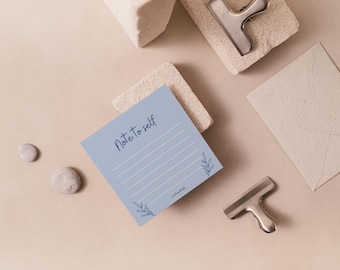 Notepad - Note To Self - Digital Product Blue