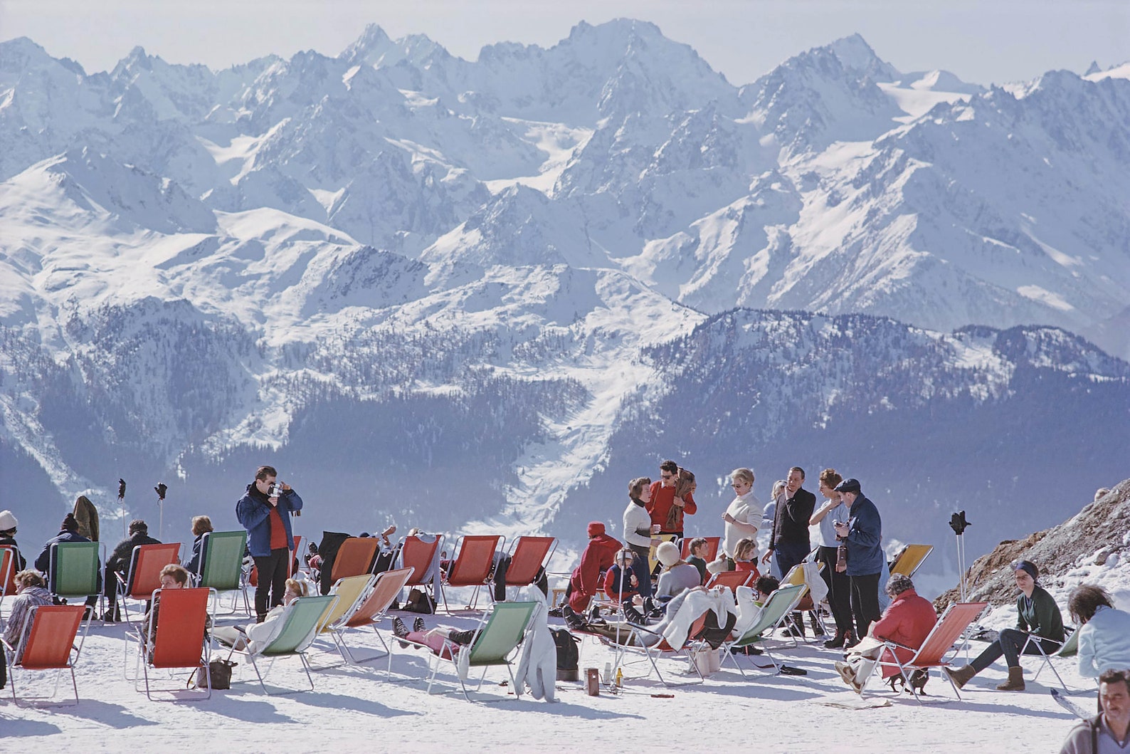 Lounging In Verbier 1964s Kunstdruck von Slim Aarons Vintage | Etsy