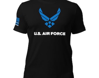Camiseta gráfica de la Fuerza Aérea de EE. UU. - Estampado de la bandera estadounidense en la manga