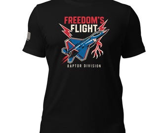 Camiseta F-22 Raptor / Camiseta patriótica Freedom’s Flight
