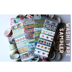 Washi Tape Sampler on Reusable Plastic Card Choose Category of Random Assortment at least 6 Feet Total