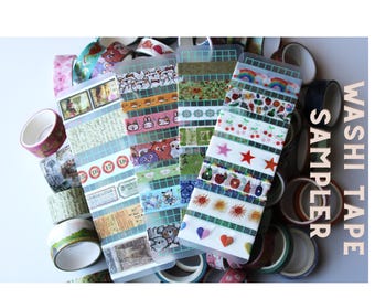 Washi Tape Sampler on Reusable Plastic Card Choose Category of Random Assortment at least 6 Feet Total