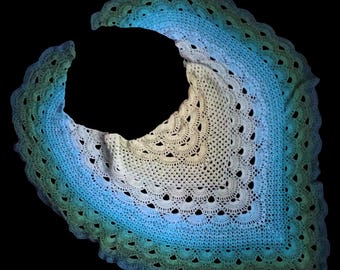 Crochet Triangle Shawl Pattern, Virus Granny V Stitch (PDF Download)