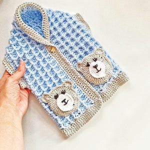 Crochet Pattern / Crochet Super Easy Waffle Stitch Baby Vest (3-6 months) /Crochet With GG / Instant PDF Download