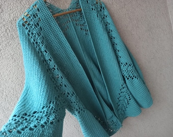Crochet Simple Hexagon Cardigan Written Pattern in English/Crochet With GG / Instant PDF Download