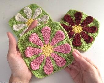 Crochet 3D Flower Motif Pattern (PDF Download)