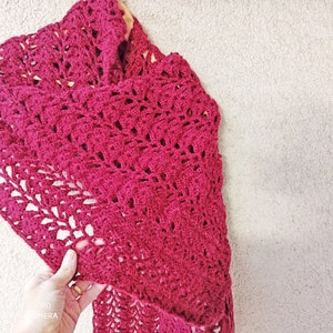Easy Crochet Shawl Pattern, 2-row Repeat (PDF Download) - Etsy