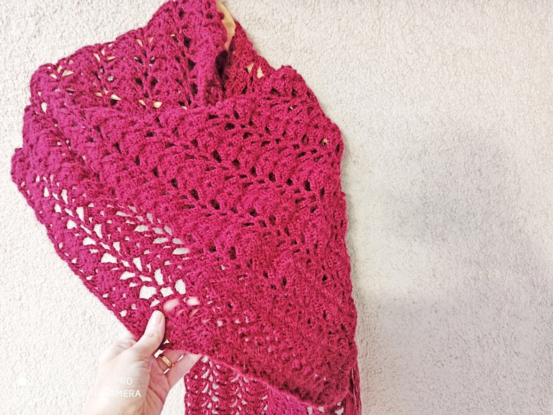 Easy Crochet Shawl Pattern, 2-row Repeat (PDF Download) - Etsy