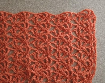 Easy Crochet Lacey Shawl Pattern, 1 Row Repeat (PDF Download)