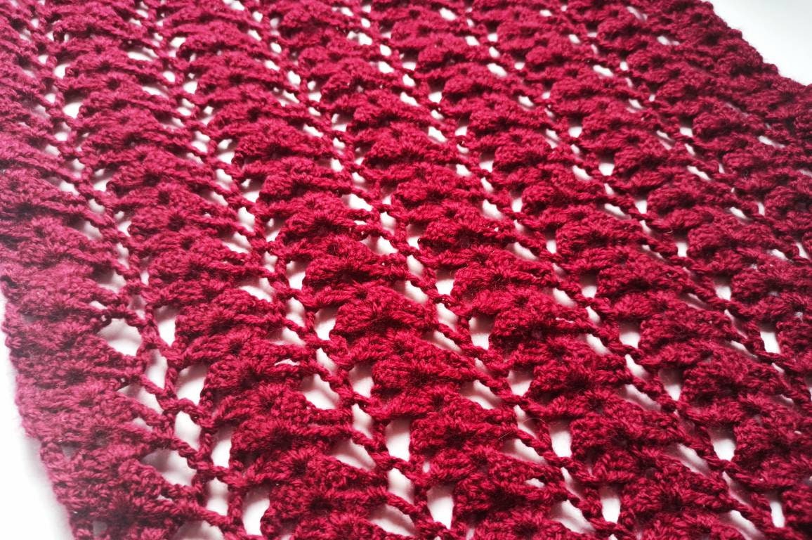 Easy Crochet Shawl Pattern, 2-row Repeat (PDF Download) - Etsy