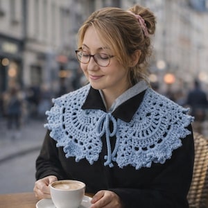 Crochet Lace Collar | Elegant Detachable Collar (PDF Pattern, US Terms) image 6