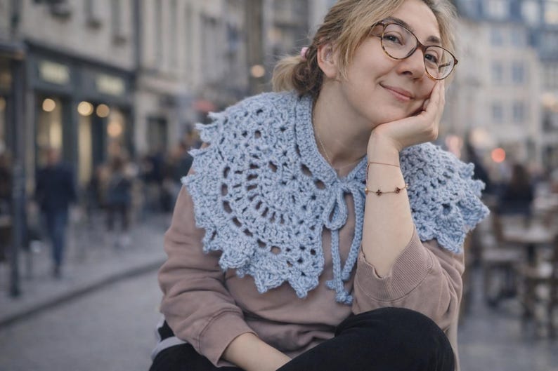 Crochet Lace Collar | Elegant Detachable Collar (PDF Pattern, US Terms) image 5