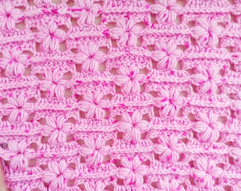 Crochet Puff Flower Baby Blanket Pattern (PDF Download)