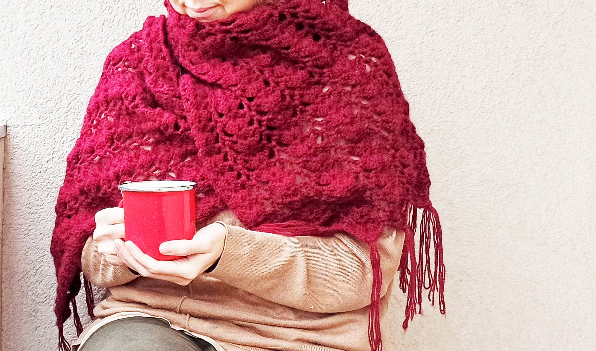 Easy Crochet Shawl Pattern, 2-row Repeat (PDF Download) - Etsy