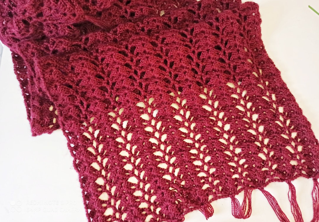 Easy Crochet Shawl Pattern, 2-row Repeat (PDF Download) - Etsy