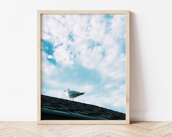 Seagull Beach Photo Print / Downloadable Sunset Photography Wall Art / Printable Teen Art Prints / Descarga digital