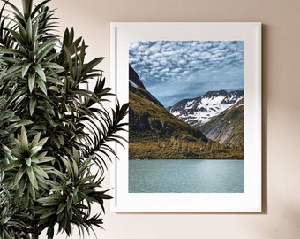 Alaska Landscape, Chugach National Forest, National Park Photography, Portage Glacier Lake, Printable Art, Digital Download Photo, Wall Art