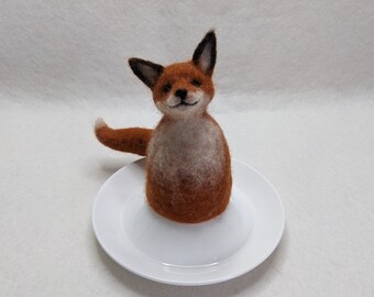 Egg warmer fox. Wet felted.