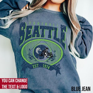 Comfort Colors Seattle Football Shirt, Seattle Football Sweatshirt, Vintage Style Seattle Football shirt, Seattle sweater, Sunday Football image 6