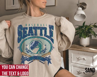 Seattle Baseball Sweatshirt, Seattle Baseball shirt, Vintage Style Seattle Baseball Sweatshirt, Seattle Baseball Gift, Baseball Game Day