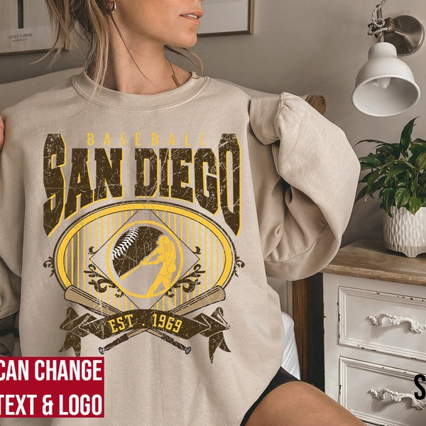 San Diego Baseball Sweatshirt, San Diego Baseball shirt, Vintage Style San Diego Baseball Sweatshirt, San Diego Baseball Gift