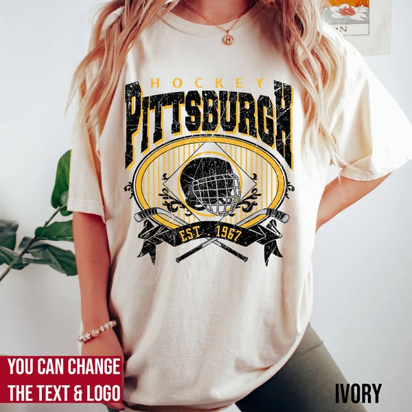 Comfort Colors Pittsburgh Hockey Shirt, Pittsburgh Hockey Sweatshirt, Vintage Style Pittsburgh Hockey shirt, Pittsburgh Ice Hockey