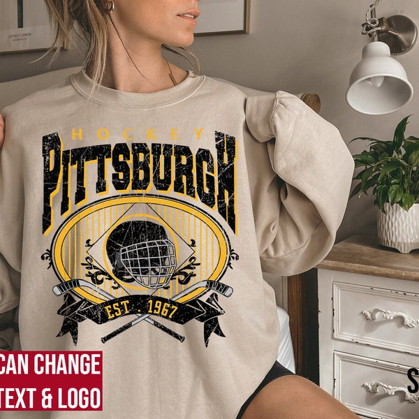 Pittsburgh Hockey Sweatshirt, Pittsburgh Hockey shirt, Vintage Style Pittsburgh Hockey Sweatshirt, Pittsburgh Hockey, Pittsburgh Ice Hockey