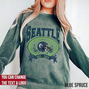 Comfort Colors Seattle Football Shirt, Seattle Football Sweatshirt, Vintage Style Seattle Football shirt, Seattle sweater, Sunday Football image 5