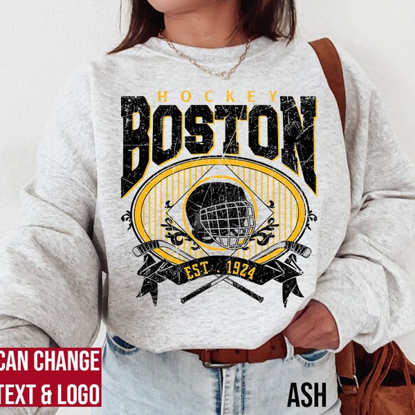 Boston Hockey Sweatshirt, Boston Hockey shirt, Vintage Style Boston Hockey Sweatshirt, Boston Hockey Fan Gift, Boston Ice Hockey