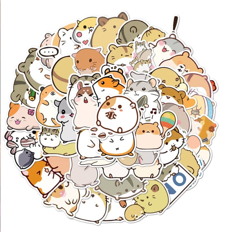 10pc Cute Kawaii Hamster Cartoon Animal Stickers for Etsy