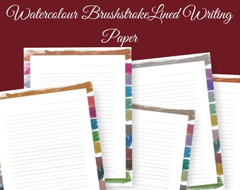 Lined Journal Pages | Writing Paper | Watercolour Stationery | Printable Letter Paper | Digital Journaling | GoodNotes Compatible | 10 Pages