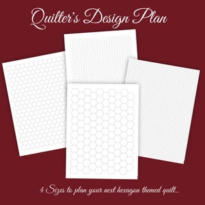 Quilt Pattern Design | Grandmother&#39;s Flower Garden | Hexagon Quilt Design Paper | Printable Design Pages