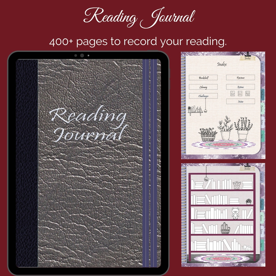 Reading Journal Digital Journal Book Lovers Journal Etsy