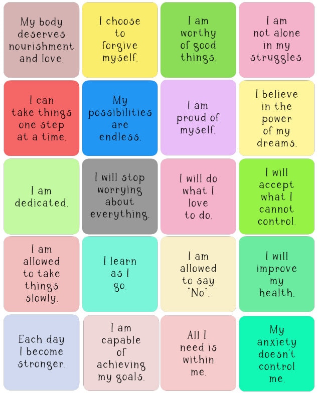 Mental Health Affirmation Stickers Journal Printable 