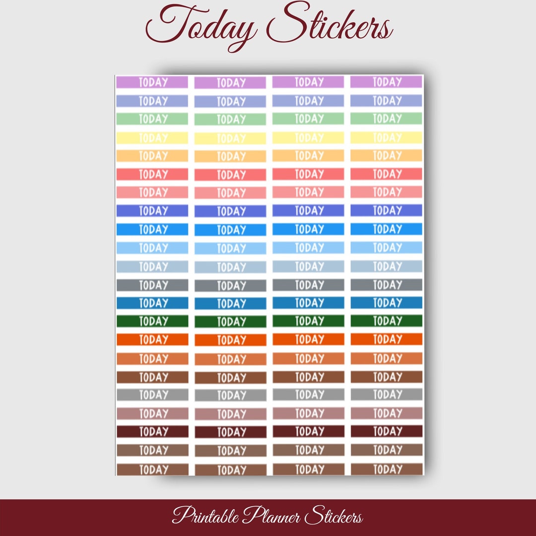 Printable TODAY Stickers Planner Stickers Erin Condren - Etsy