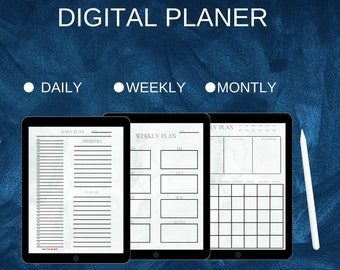 Dagelijkse planner, weekplanner, maandplanner, afdrukbare planner, plannerset, planner-inserts, direct downloaden