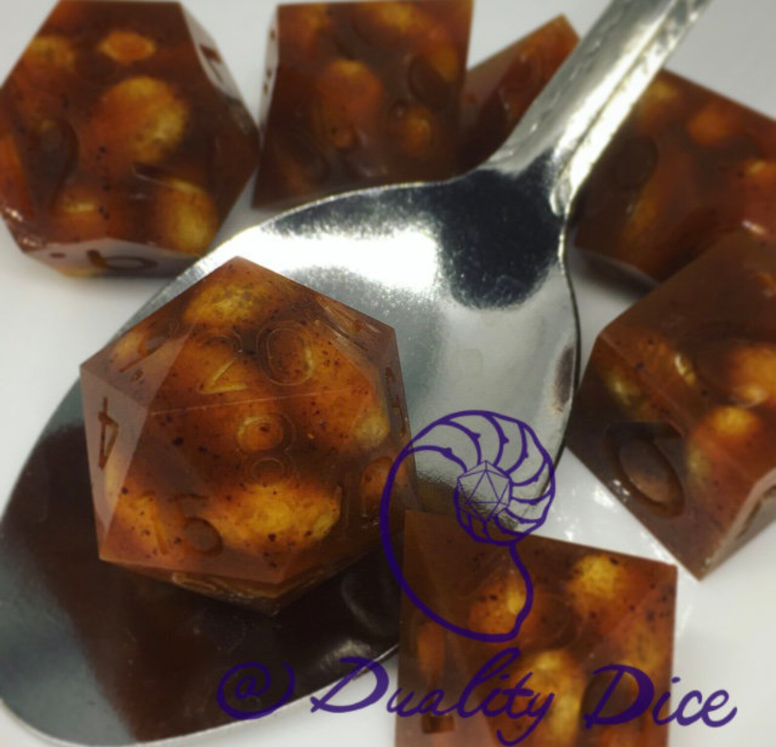 Baked Bean Cursed Food Dice Set 7 piece TTRPG Set Duality Dice | Etsy