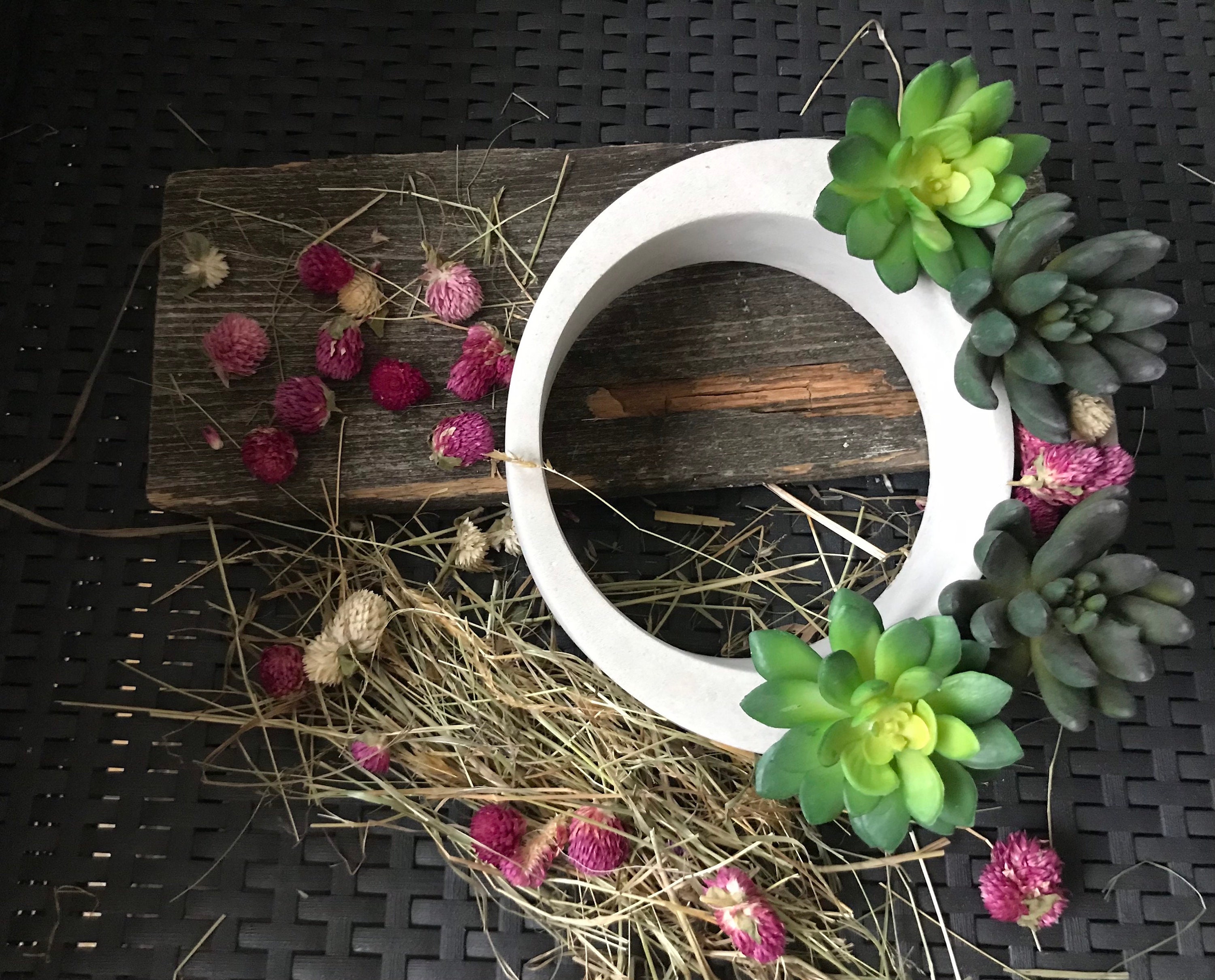 Planting ring decorating from concrete handmade Etsy