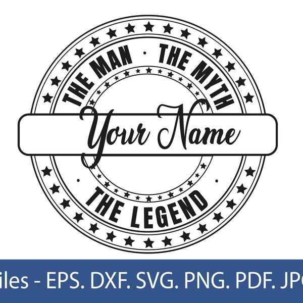 The Man The Myth The Legend SVG split text cutting files for cricut for silhouette instant download for vinyl decals mug mock up tee shirt