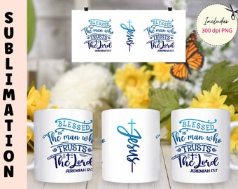 Christian Mug Sublimation Design: Bible Verse Gift (PNG Digital Download)