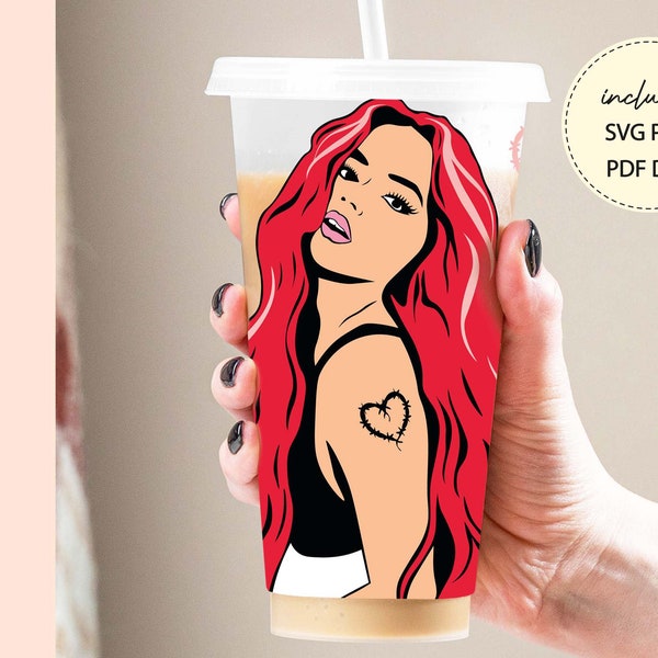 Karol G Manana sera bonito 24oz Venti Cold Cup Cutfile, Svg Dxf Png File Digital Download