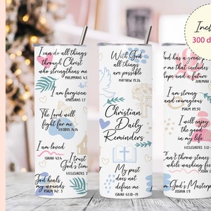 Christian 20oz Skinny Tumbler Wrap Sublimation Designs, Tumbler Designs Christian Gifts for her, Affirmations Motivation, Inspirational