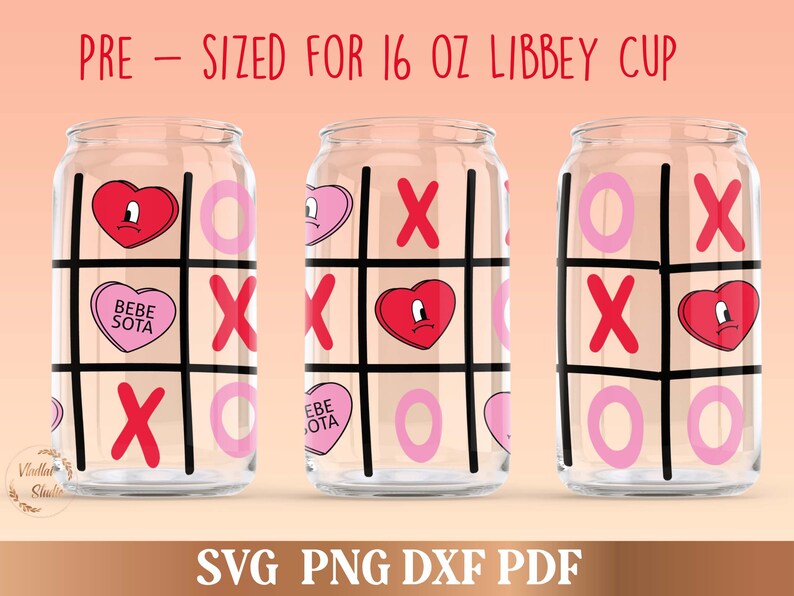 Bad Bunny Heart Valentine Libbey 16 Oz Cup Svg Bebesota Etsy