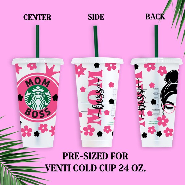 Mom Boss Starbucks Cup Svg Cut File, Mom Life Starbucks Cold Cup SVG, Boss Mama Cup Wrap Svg Starbucks Cup, Digital Download