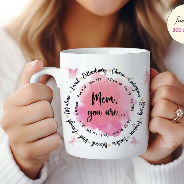 Mom Sublimation Mug Design  11 oz  Full Wrap Template Mothers Day Mug Png, Christian Gift for Mom Digital Download