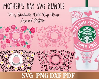 Mom Stabucks cup Bundle Mother's Day Wrap Bundle Best Mom Ever Svg, Super Mom Wife Tired Svg , Chaos Coordinator Svg, Mom Fuel Svg cutfiles