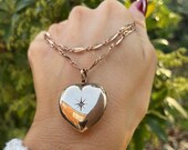 Antique Victorian 9ct Gold Heart Locket and Chain