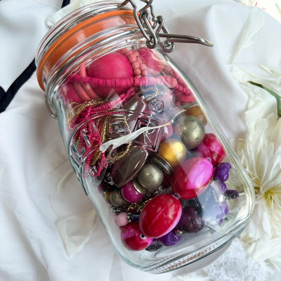 Mystery Jewellery Jar, Customised Surprise Jewellery Jar, Mixed Lot Costume Jewellery, Vintage Costume Jewellery Jar for Gifting