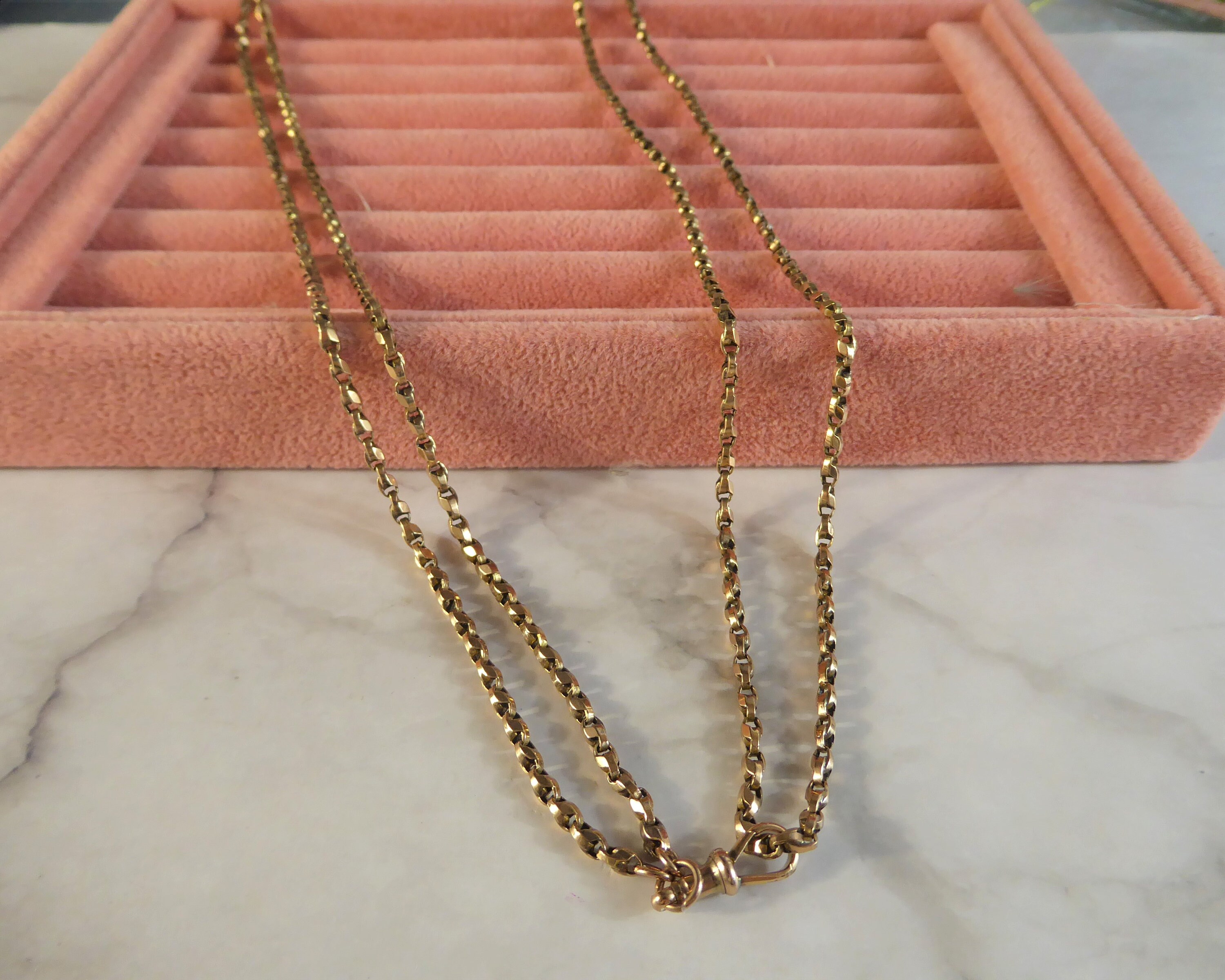 Antique Victorian 9ct Gold Muff Chain 