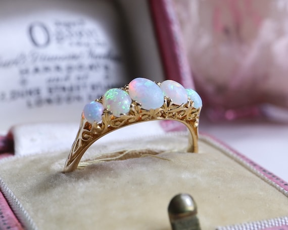 Antique Edwardian Opal Ring 18ct Gold - image 5